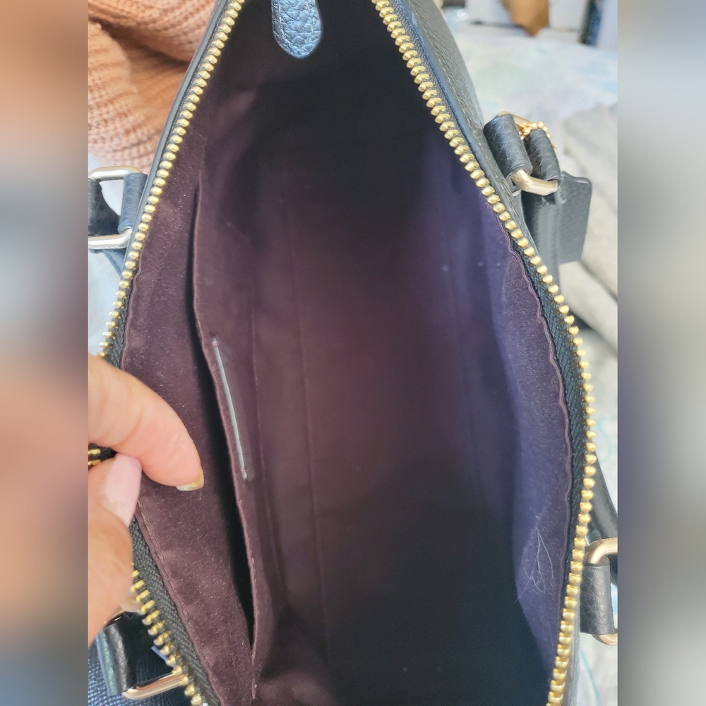 Coach Black Pebbled Leather Satchel - Picture 7 of 8